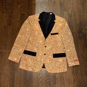 Shinesty Gold Glitter Print Blazer - Size 46